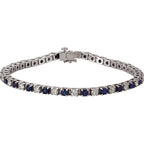 Pulseira riviera safira – Ouro Branco 14k