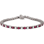 Pulseira riviera rubi – Ouro Branco 14k