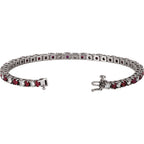Pulseira riviera rubi – Ouro Branco 14k