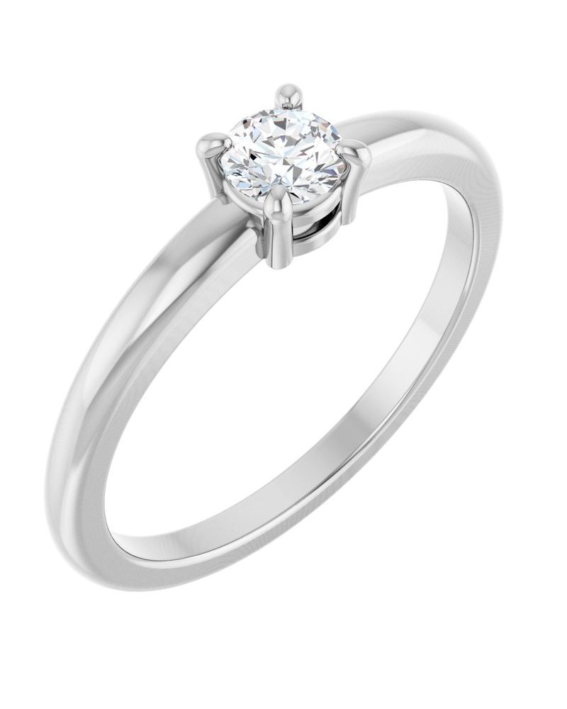 Anel Solitário em Ouro 14k com Diamantes Naturais – Modelo 8