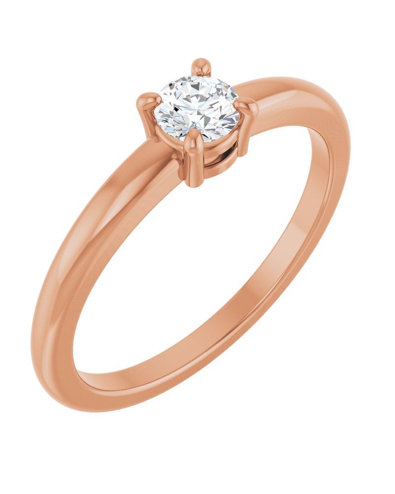 Anel Solitário em Ouro 14k com Diamantes Naturais – Modelo 8
