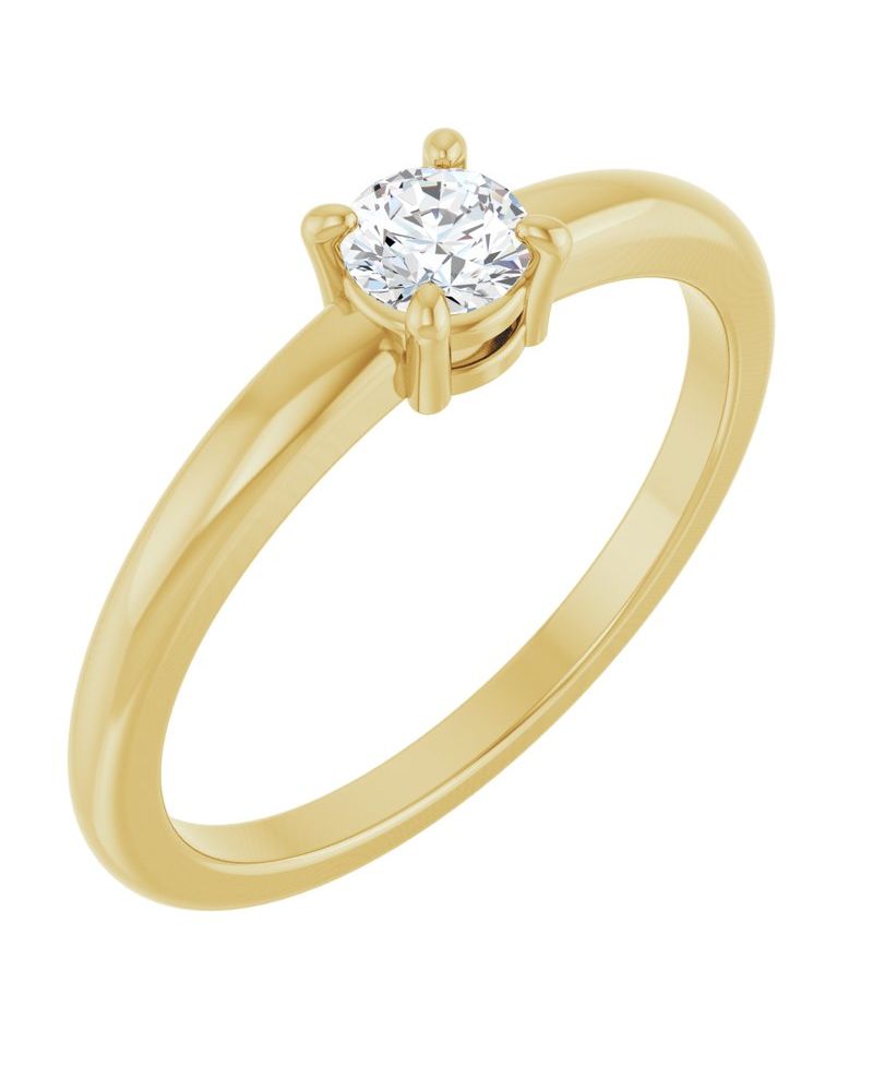 Anel Solitário em Ouro 14k com Diamantes Naturais – Modelo 8
