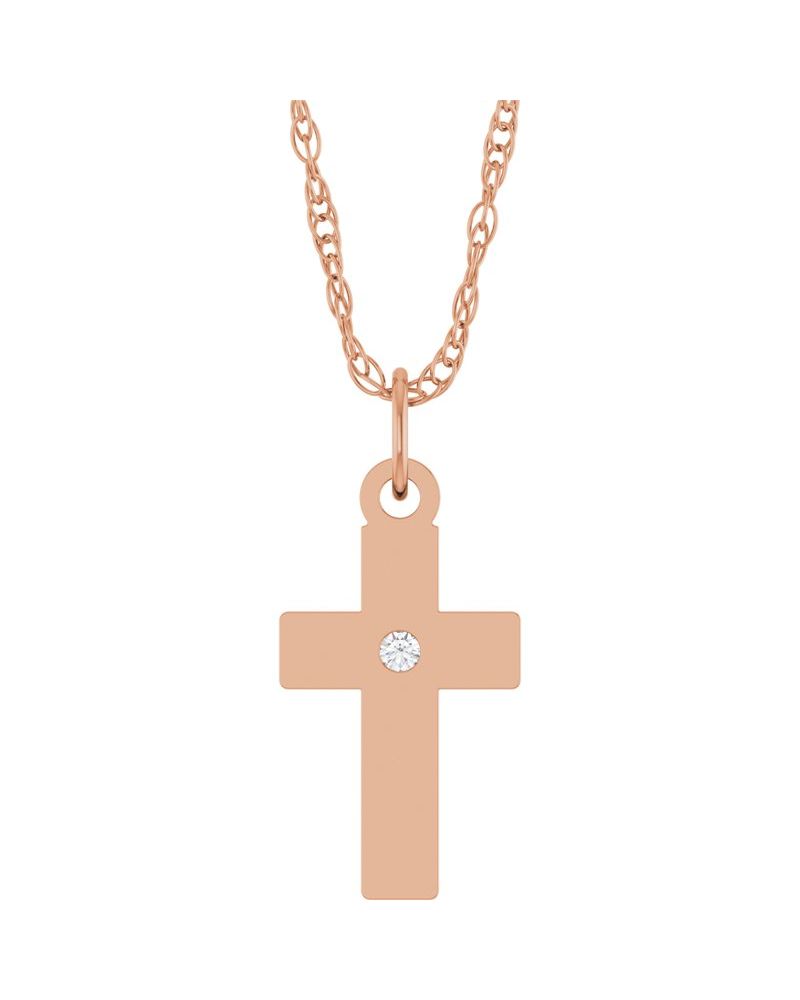 Colar Cruz Cravejado em Ouro 14k com Diamantes de Laboratório – Modelo 8