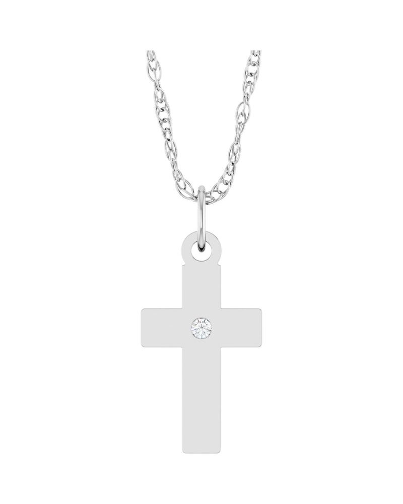 Colar Cruz Cravejado em Ouro 14k com Diamantes de Laboratório – Modelo 8