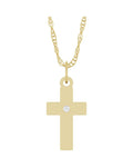Colar Cruz Cravejado em Ouro 14k com Diamantes de Laboratório – Modelo 8