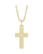 Colar Cruz Cravejado em Ouro 14k com Diamantes de Laboratório – Modelo 8