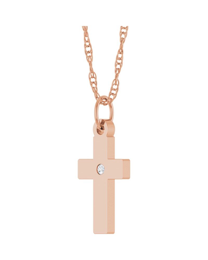Colar Cruz Cravejado em Ouro 14k com Diamantes de Laboratório – Modelo 8