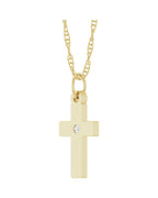 Colar Cruz Cravejado em Ouro 14k com Diamantes de Laboratório – Modelo 8