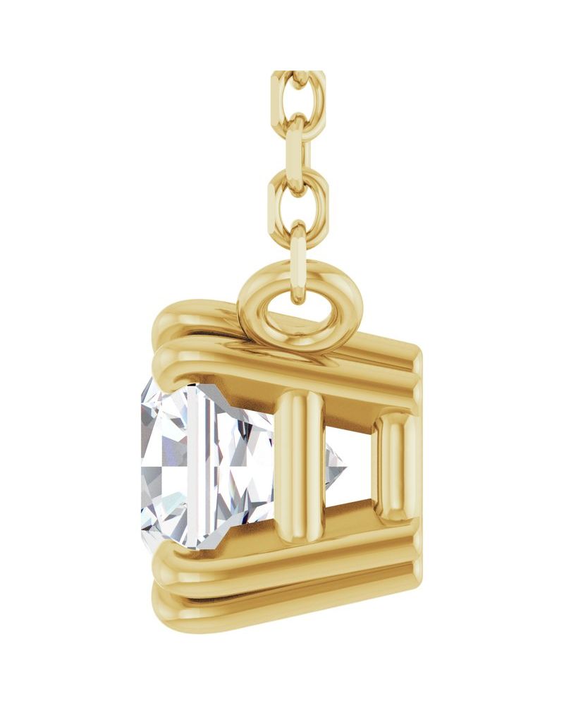 Colar Garras Duplas Solitário em Ouro 14k com Diamantes de Laboratório