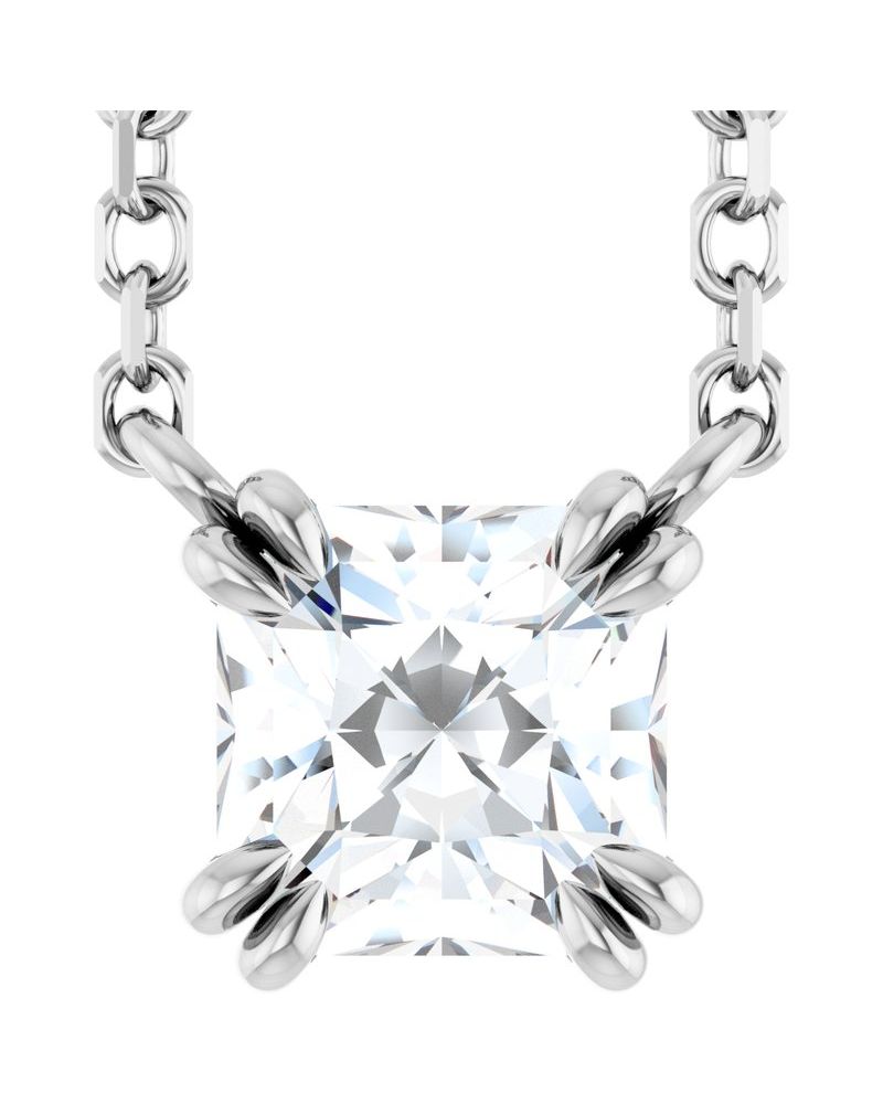 Colar Garras Duplas Solitário em Ouro 14k com Diamantes de Laboratório
