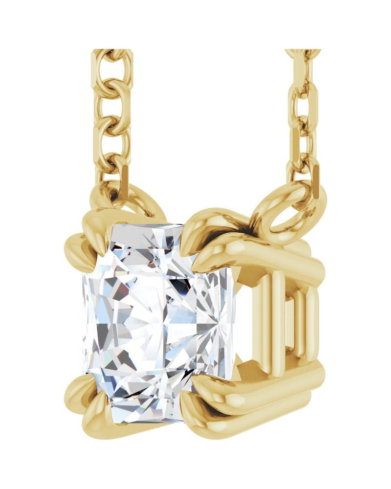 Colar Garras Duplas Solitário em Ouro 14k com Diamantes de Laboratório