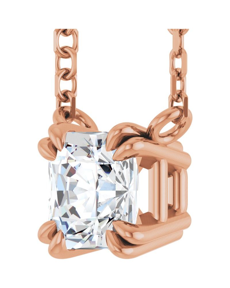 Colar Garras Duplas Solitário em Ouro 14k com Diamantes de Laboratório