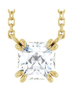 Colar Garras Duplas Solitário em Ouro 14k com Diamantes de Laboratório