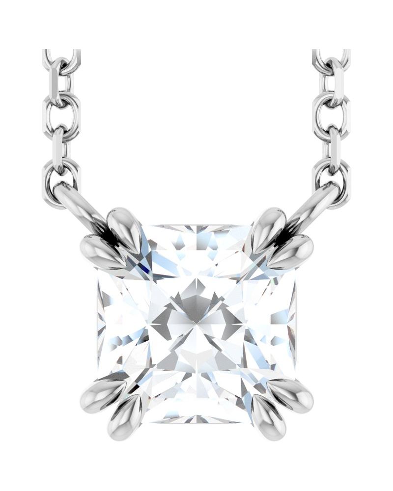 Colar Garras Duplas Solitário em Ouro 14k com Diamantes de Laboratório