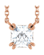 Colar Garras Duplas Solitário em Ouro 14k com Diamantes de Laboratório
