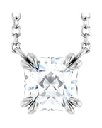 Colar Garras Duplas Solitário em Ouro 14k com Diamantes de Laboratório