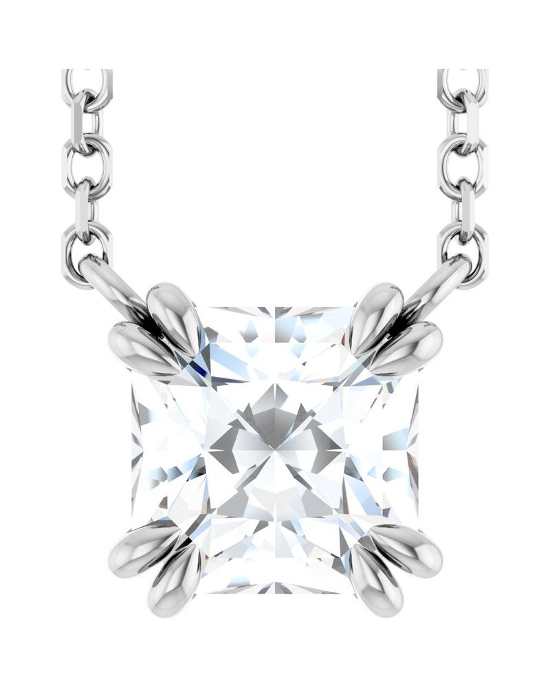 Colar Garras Duplas Solitário em Ouro 14k com Diamantes de Laboratório