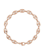 Pulseira Elos Navais Cravejada em Ouro 14k com Diamantes de Laboratório
