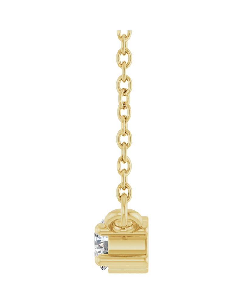 Colar Três Pedras em Ouro 14k com Diamantes de Laboratório