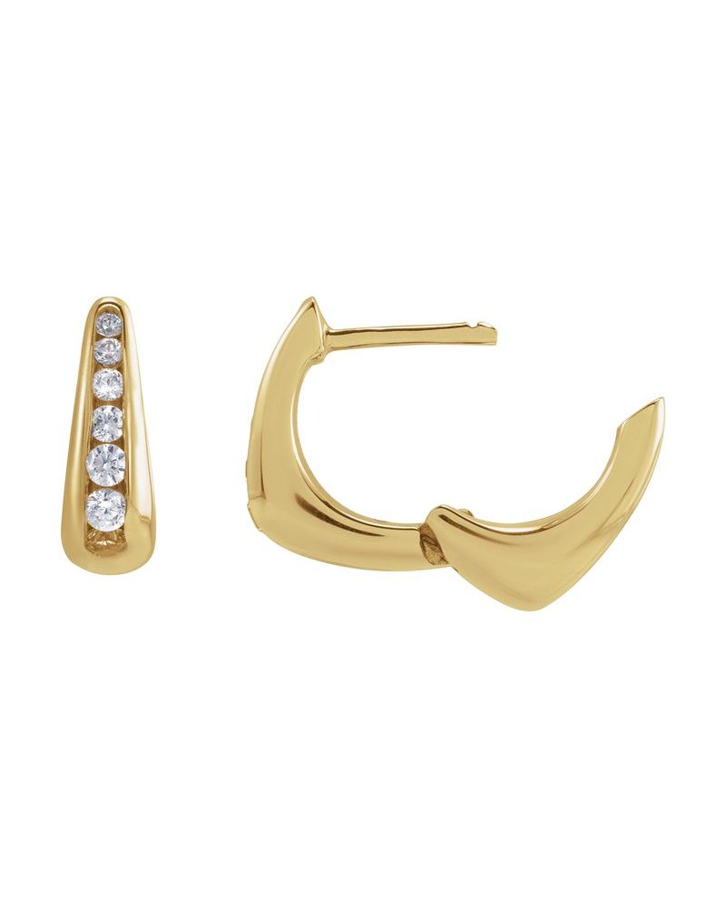 Brinco de Aro Cravejado em Ouro 14k com Diamantes de Laboratório – Modelo 16