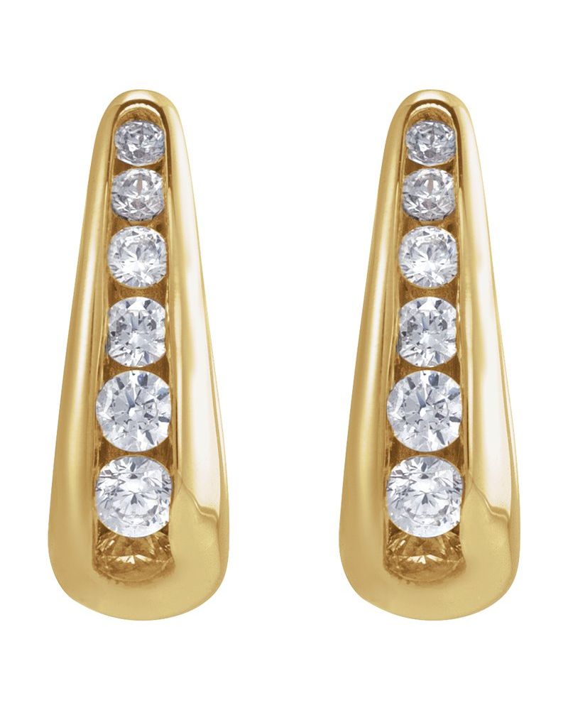 Brinco de Aro Cravejado em Ouro 14k com Diamantes de Laboratório – Modelo 16