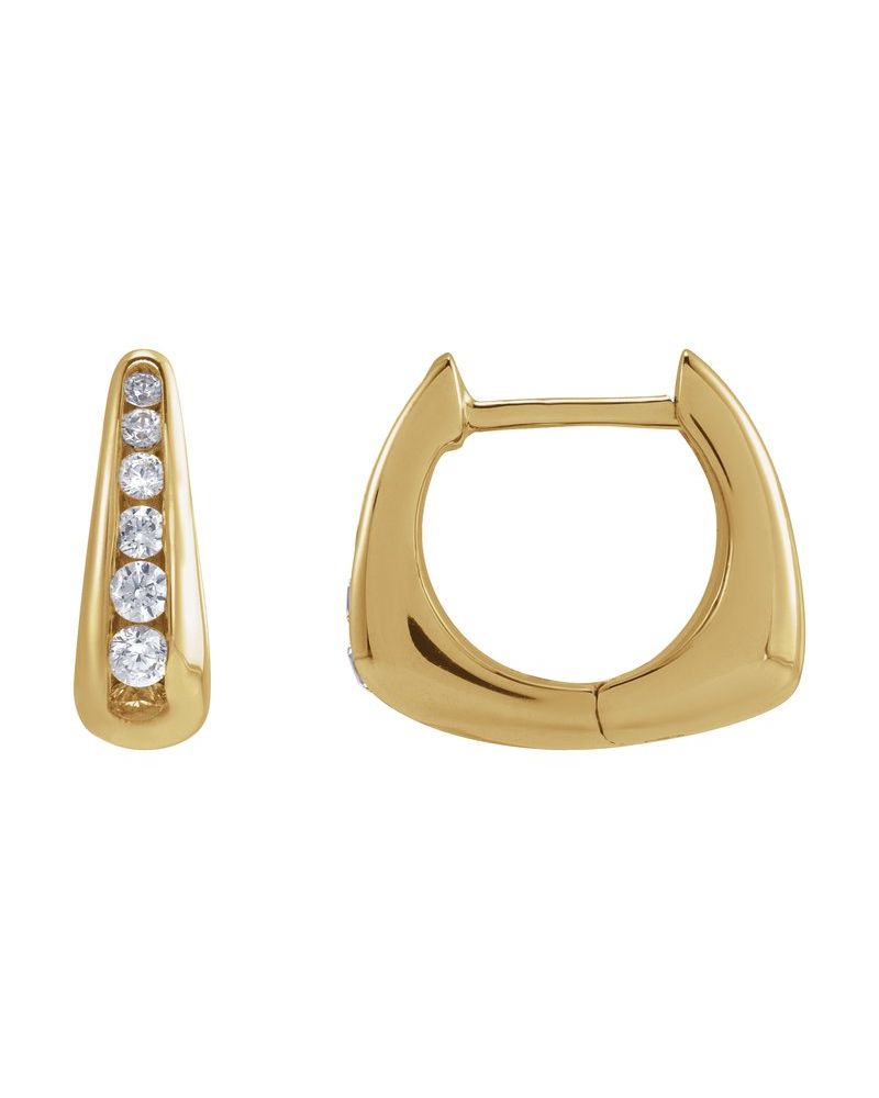 Brinco de Aro Cravejado em Ouro 14k com Diamantes de Laboratório – Modelo 16