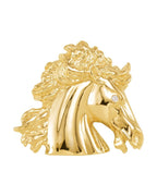 Pingente Cavalo Lipizzaner em Ouro 14k com Diamantes Naturais