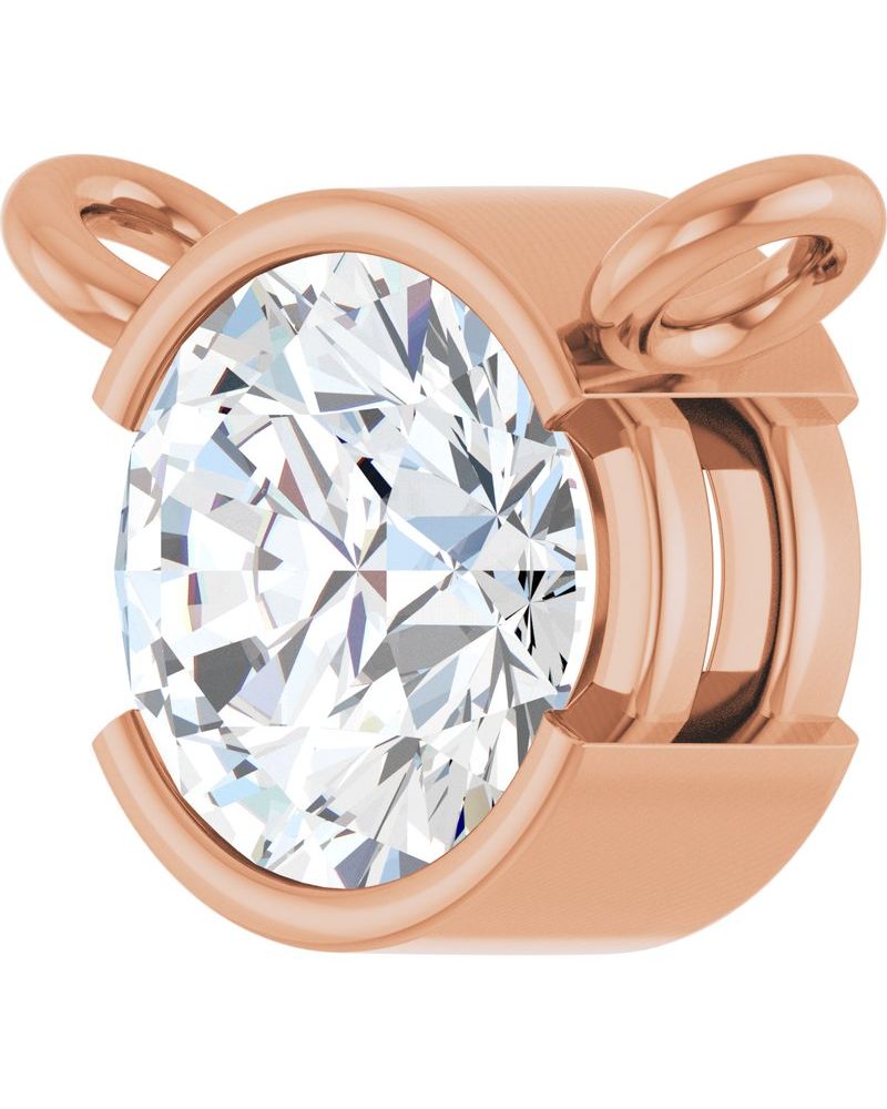 Colar Meio Bezel Solitário em Ouro 14k com Diamantes de Laboratório