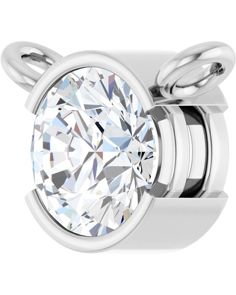 Colar Meio Bezel Solitário em Ouro 14k com Diamantes de Laboratório