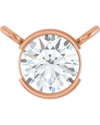 Colar Meio Bezel Solitário em Ouro 14k com Diamantes de Laboratório
