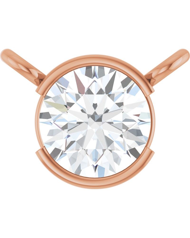 Colar Meio Bezel Solitário em Ouro 14k com Diamantes de Laboratório
