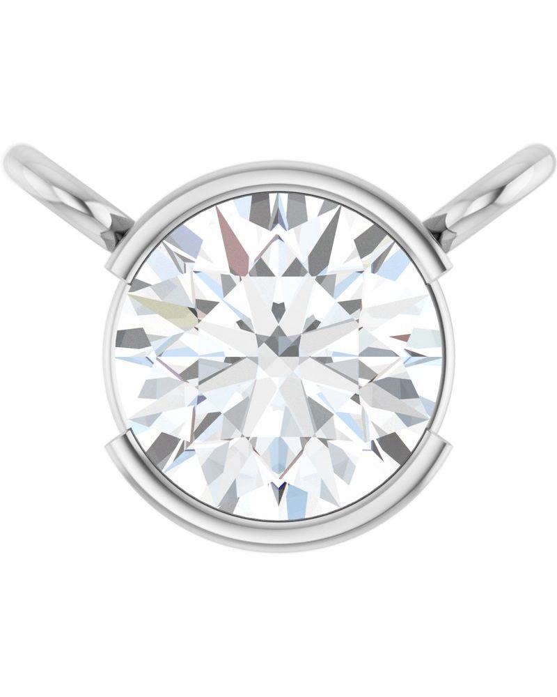 Colar Meio Bezel Solitário em Ouro 14k com Diamantes de Laboratório