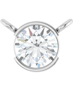 Colar Meio Bezel Solitário em Ouro 14k com Diamantes de Laboratório