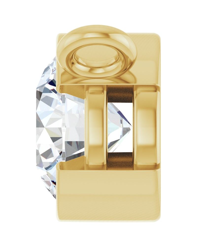 Colar Meio Bezel Solitário em Ouro 14k com Diamantes de Laboratório