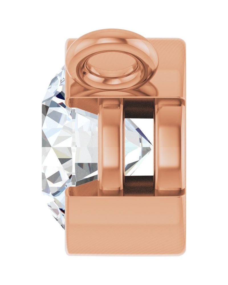 Colar Meio Bezel Solitário em Ouro 14k com Diamantes de Laboratório