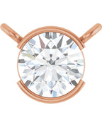 Colar Meio Bezel Solitário em Ouro 14k com Diamantes de Laboratório
