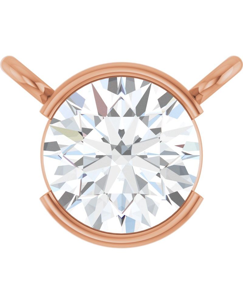 Colar Meio Bezel Solitário em Ouro 14k com Diamantes de Laboratório