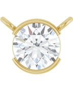 Colar Meio Bezel Solitário em Ouro 14k com Diamantes de Laboratório