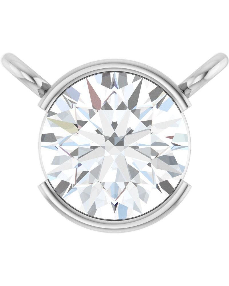 Colar Meio Bezel Solitário em Ouro 14k com Diamantes de Laboratório