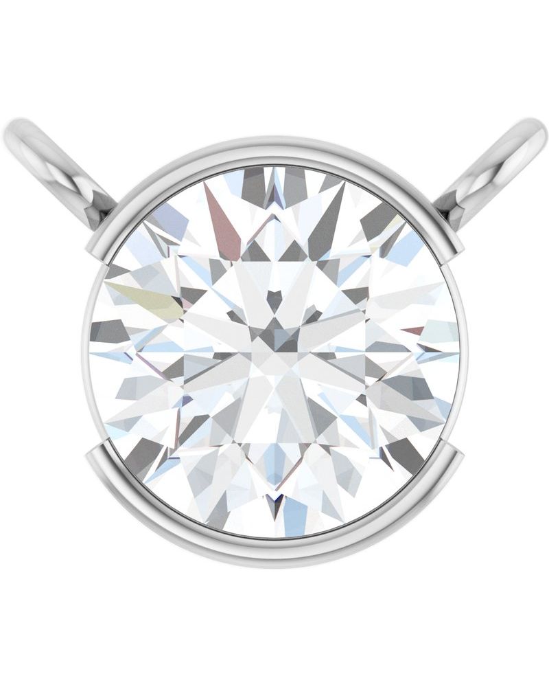 Colar Meio Bezel Solitário em Ouro 14k com Diamantes de Laboratório