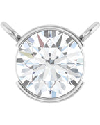 Colar Meio Bezel Solitário em Ouro 14k com Diamantes de Laboratório