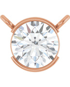 Colar Meio Bezel Solitário em Ouro 14k com Diamantes de Laboratório