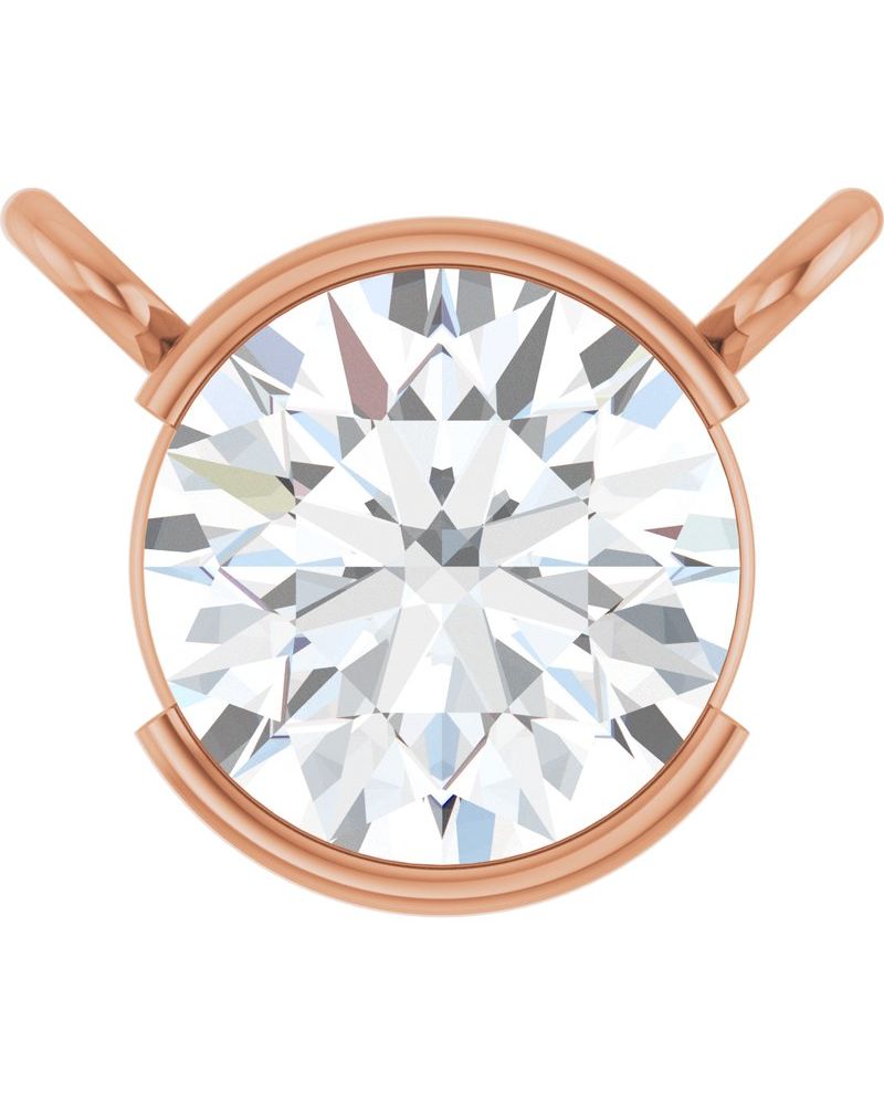 Colar Meio Bezel Solitário em Ouro 14k com Diamantes de Laboratório