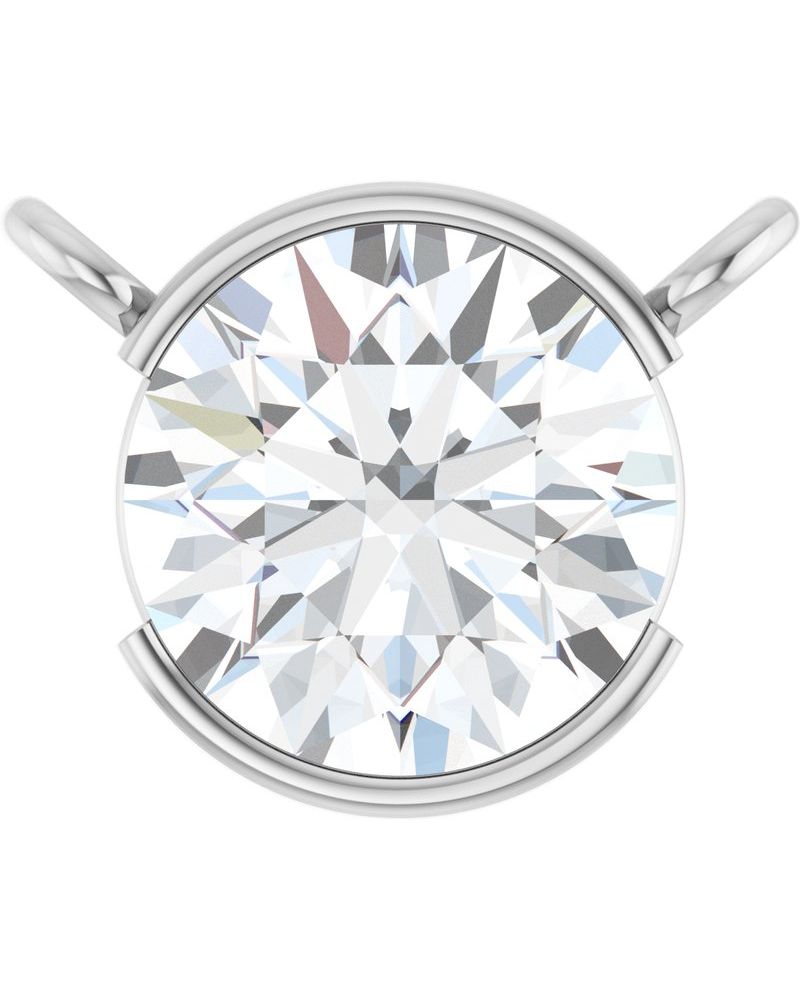 Colar Meio Bezel Solitário em Ouro 14k com Diamantes de Laboratório