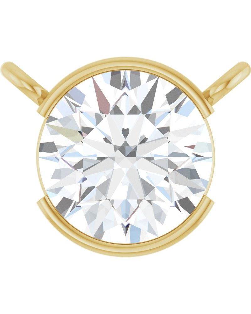 Colar Meio Bezel Solitário em Ouro 14k com Diamantes de Laboratório