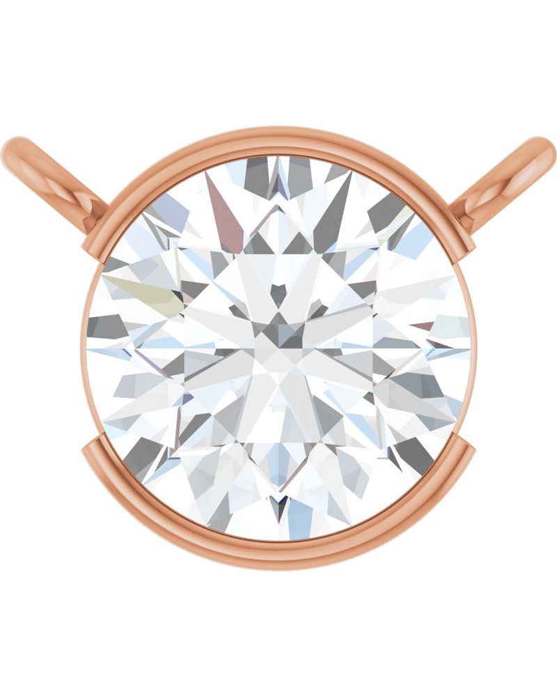 Colar Meio Bezel Solitário em Ouro 14k com Diamantes de Laboratório
