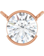 Colar Meio Bezel Solitário em Ouro 14k com Diamantes de Laboratório