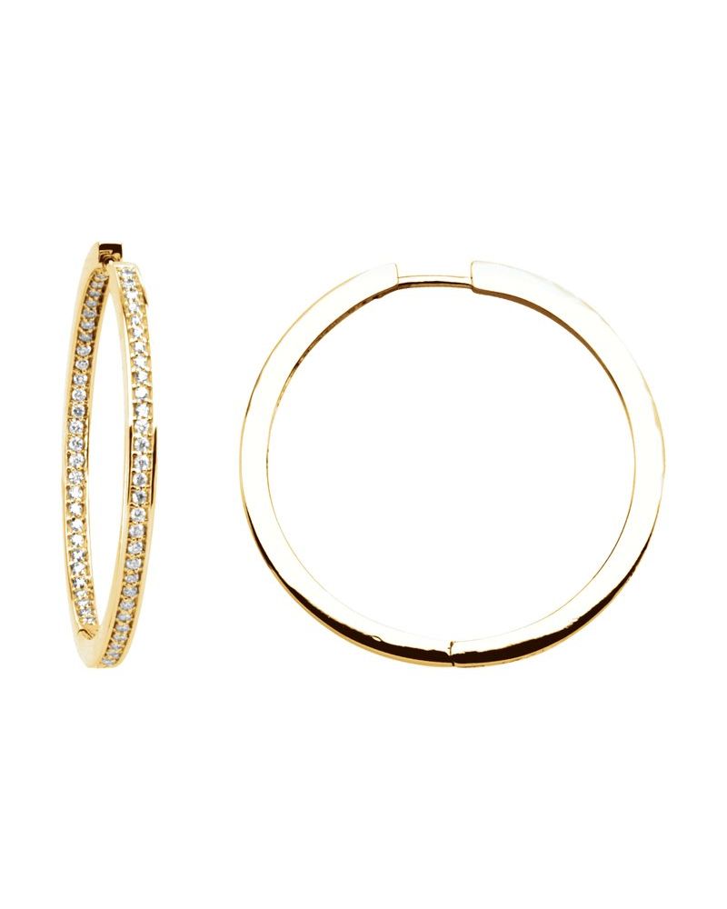 Brinco de Aro Dentro e Fora em Ouro 14k com Diamantes Naturais – Modelo 8