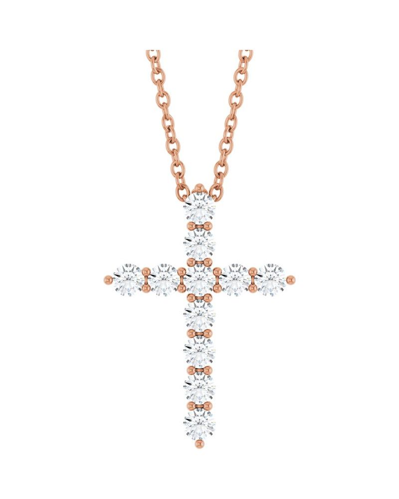 Colar Cruz Cravejado em Ouro 14k com Diamantes de Laboratório