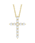 Colar Cruz Cravejado em Ouro 14k com Diamantes de Laboratório